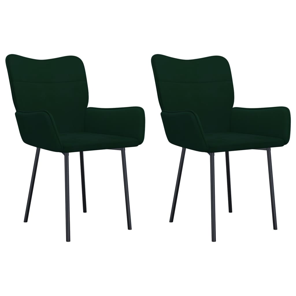 Dining chairs 2 pcs. Dark green velvet