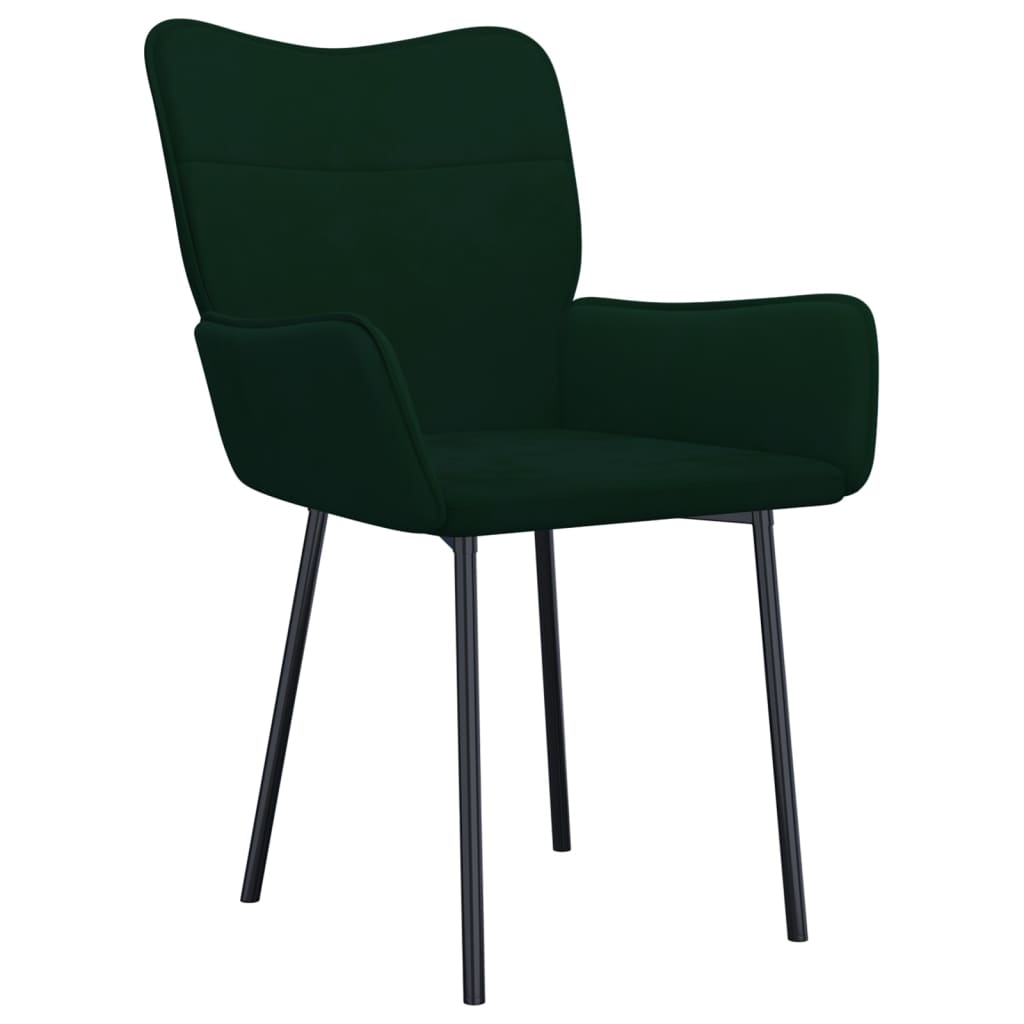 Dining chairs 2 pcs. Dark green velvet