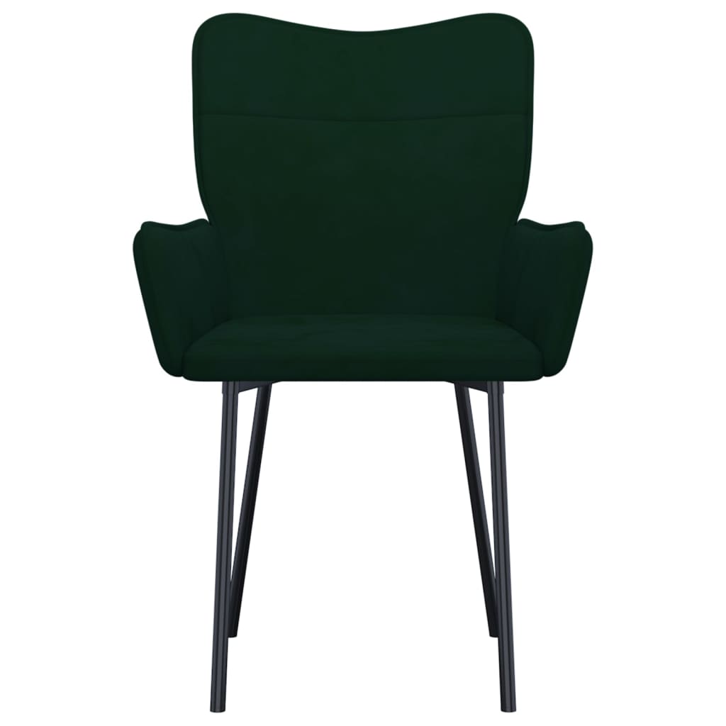 Dining chairs 2 pcs. Dark green velvet