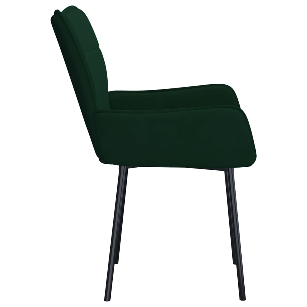 Dining chairs 2 pcs. Dark green velvet