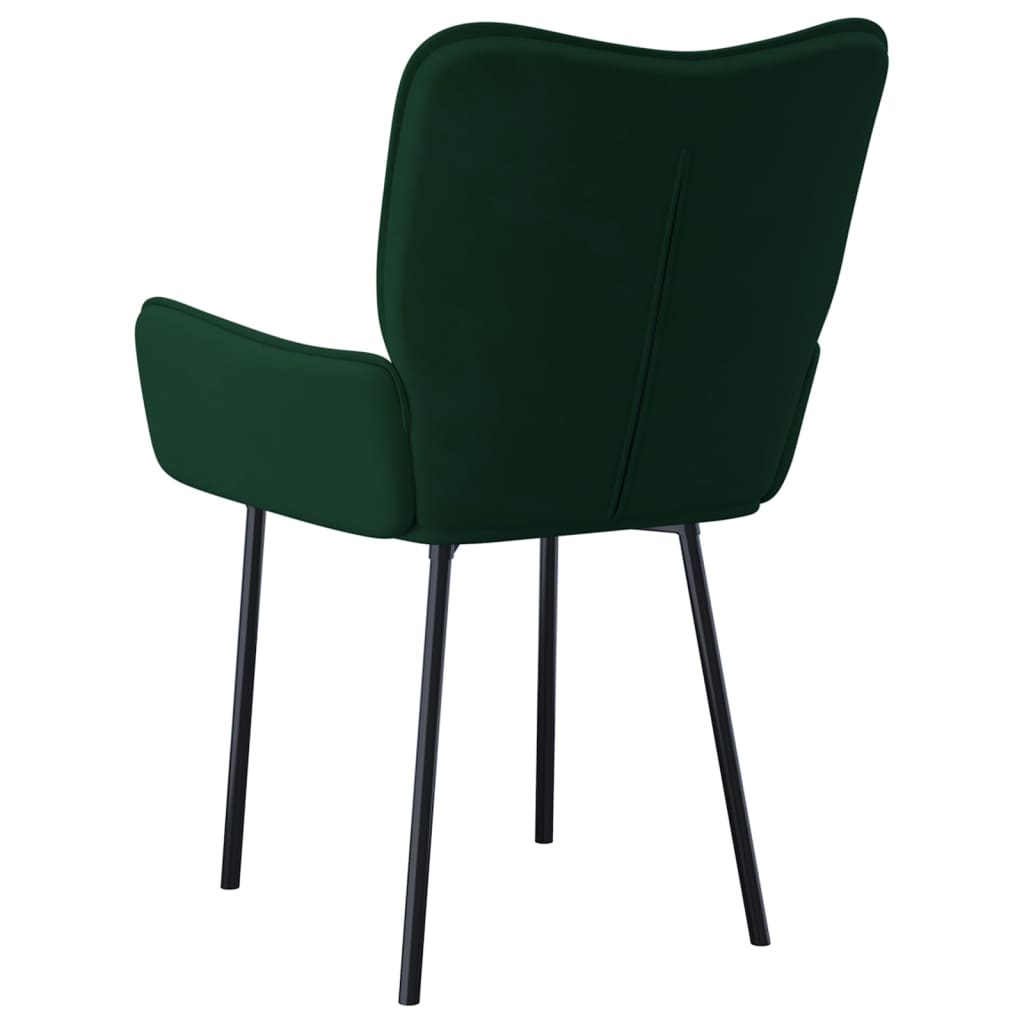 Dining chairs 2 pcs. Dark green velvet