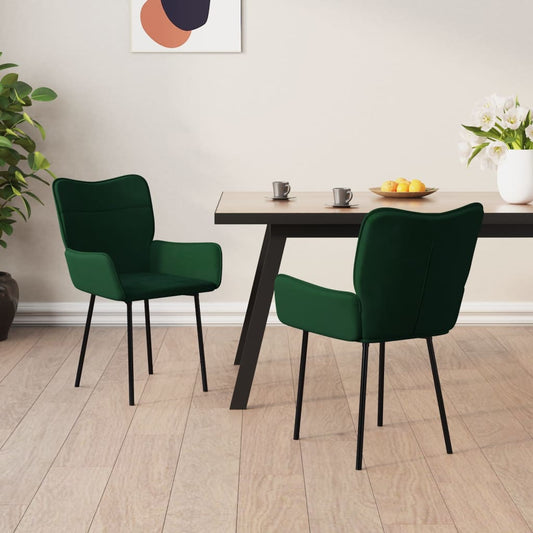 Dining chairs 2 pcs. Dark green velvet