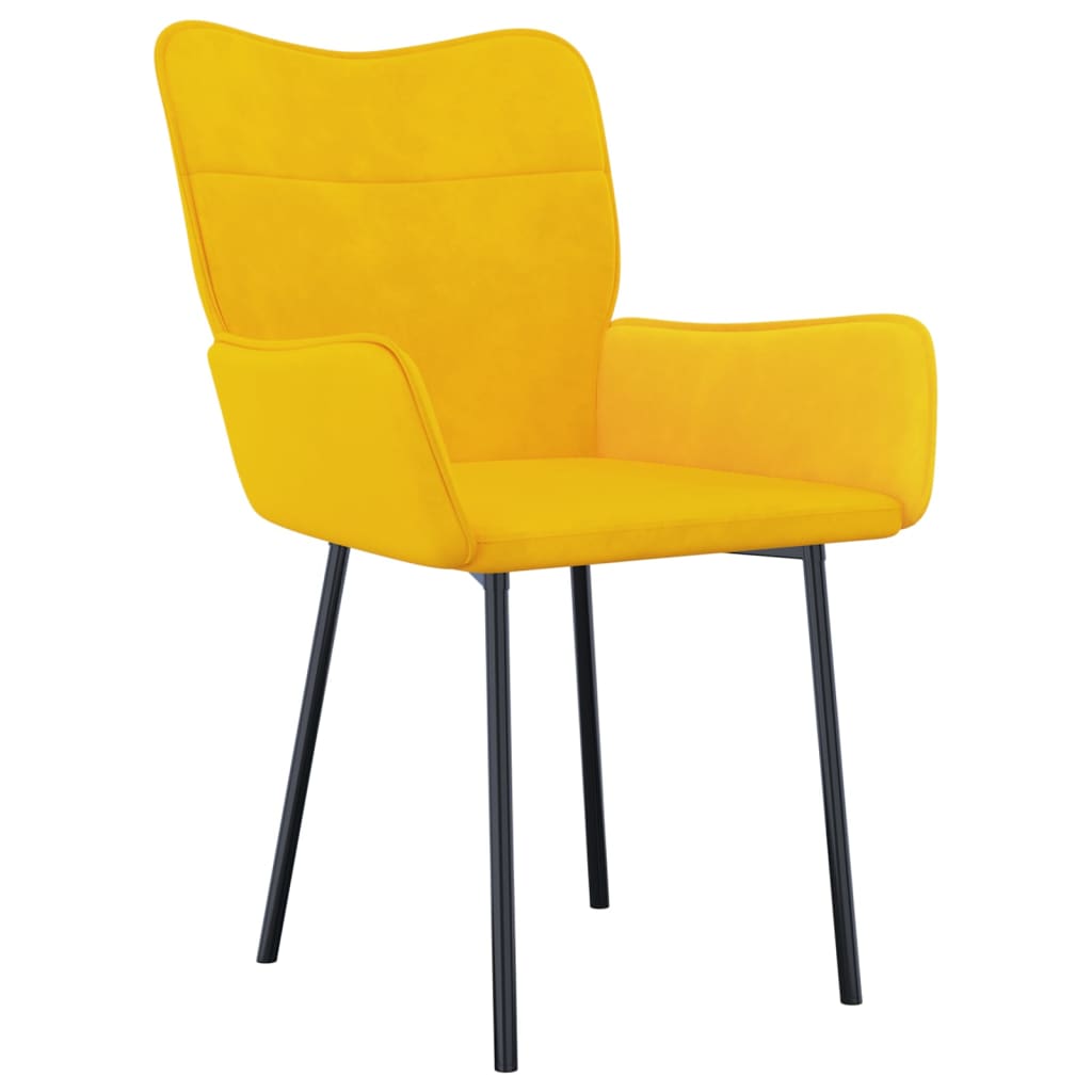 Dining chairs 2 pcs. Yellow velvet