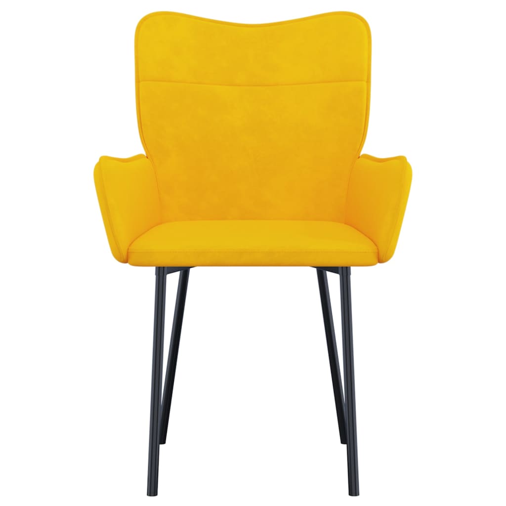 Dining chairs 2 pcs. Yellow velvet