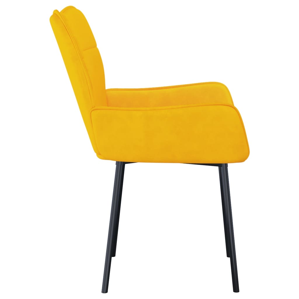 Dining chairs 2 pcs. Yellow velvet