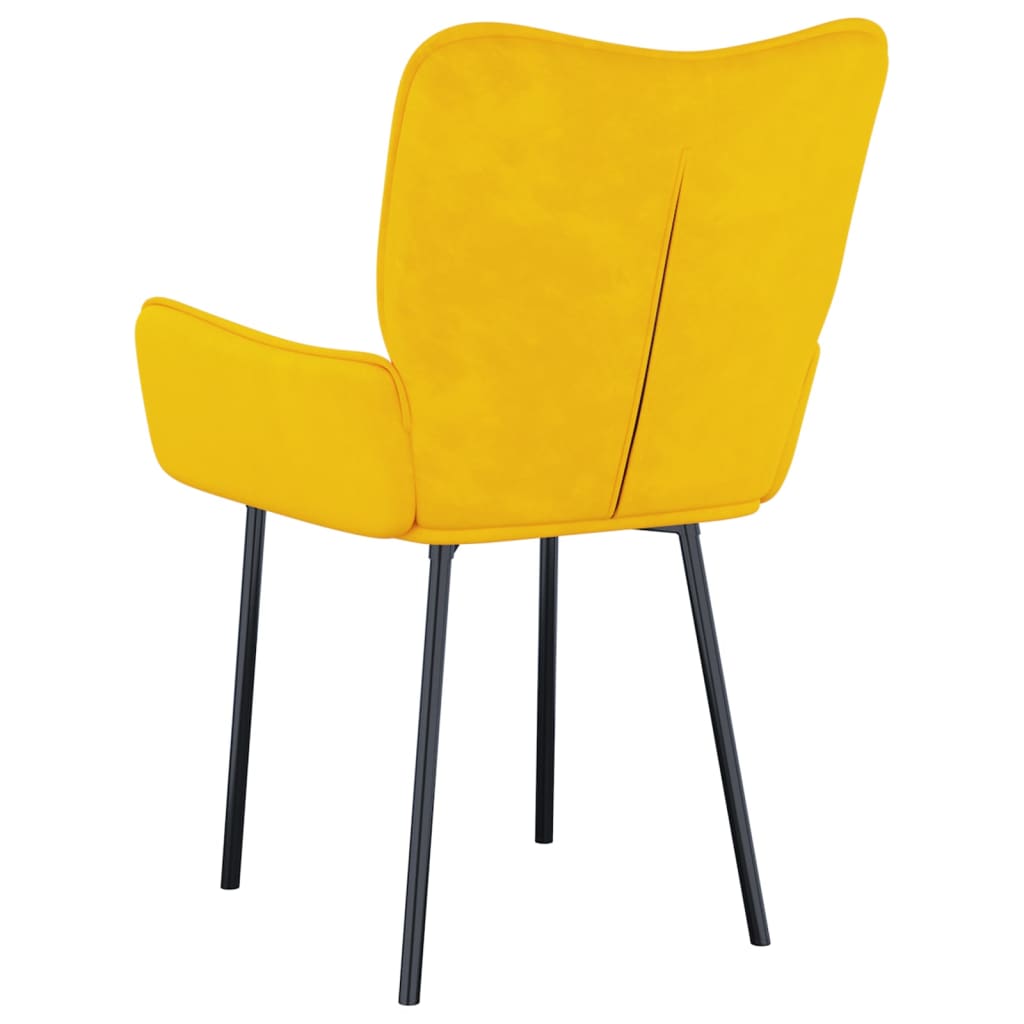 Dining chairs 2 pcs. Yellow velvet