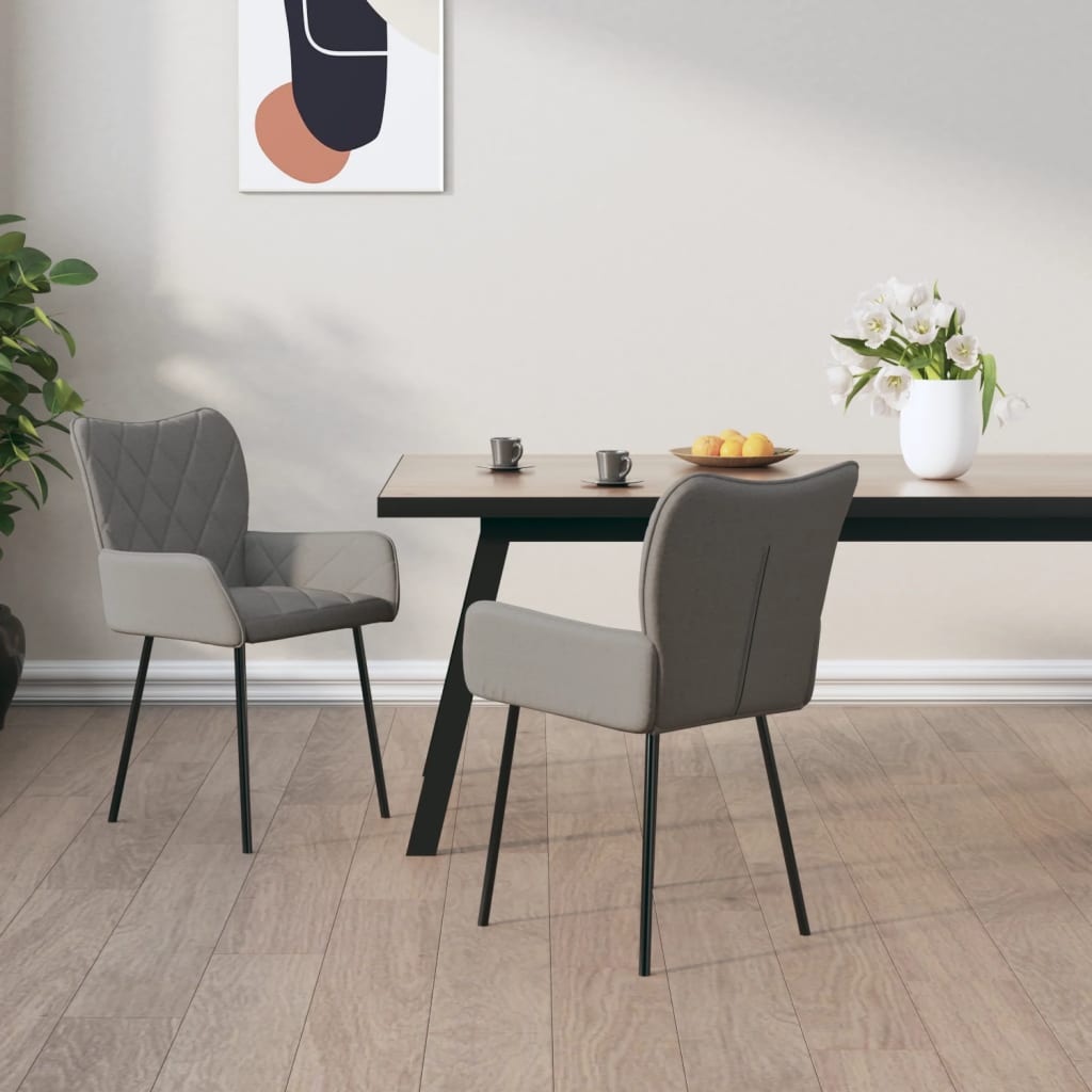Dining chairs 2 pcs. Light grey fabric
