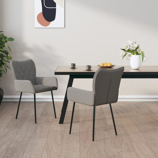Dining chairs 2 pcs. Light grey fabric