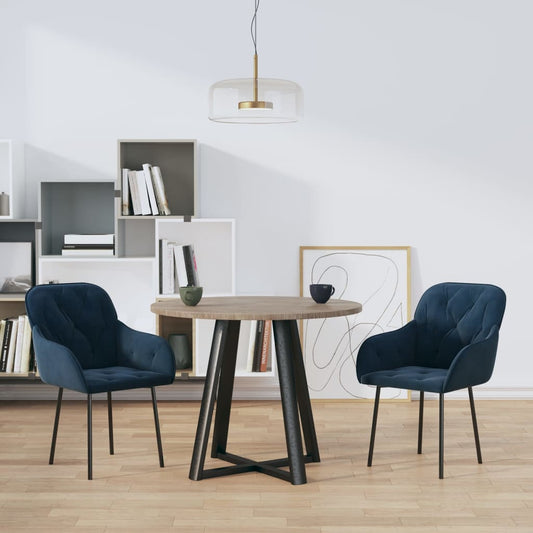 Dining chairs 2 pcs. Blue velvet
