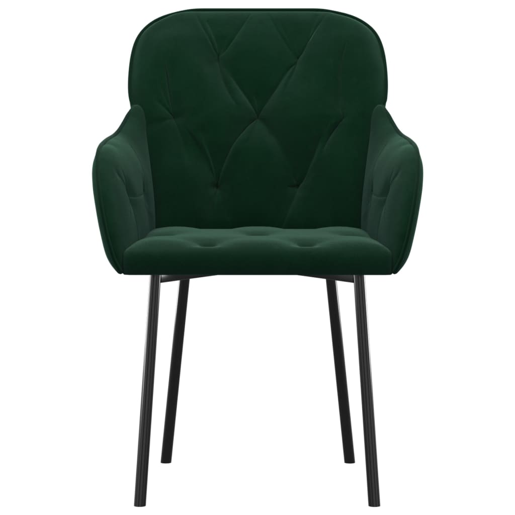 Dining chairs 2 pcs. Dark green velvet
