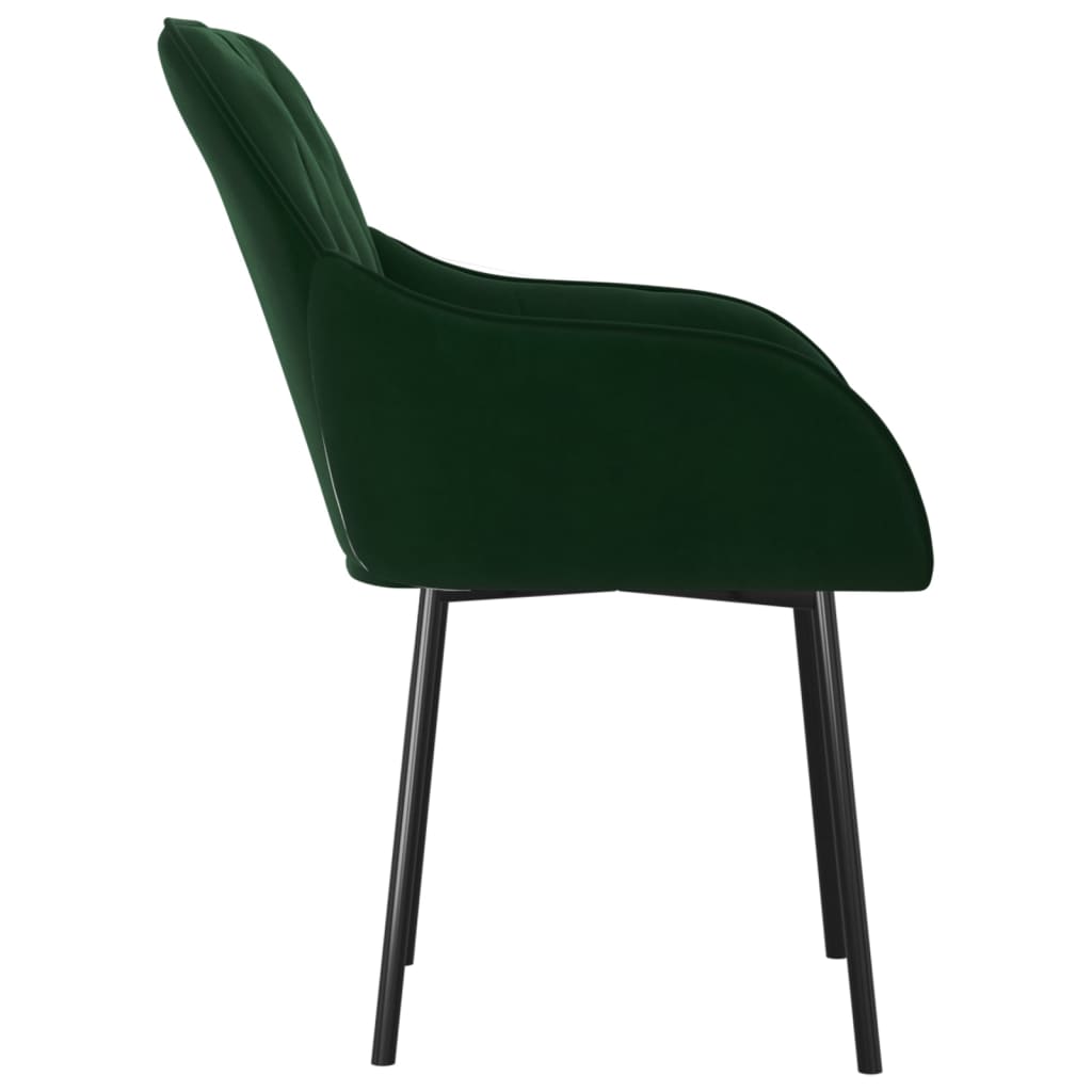 Dining chairs 2 pcs. Dark green velvet