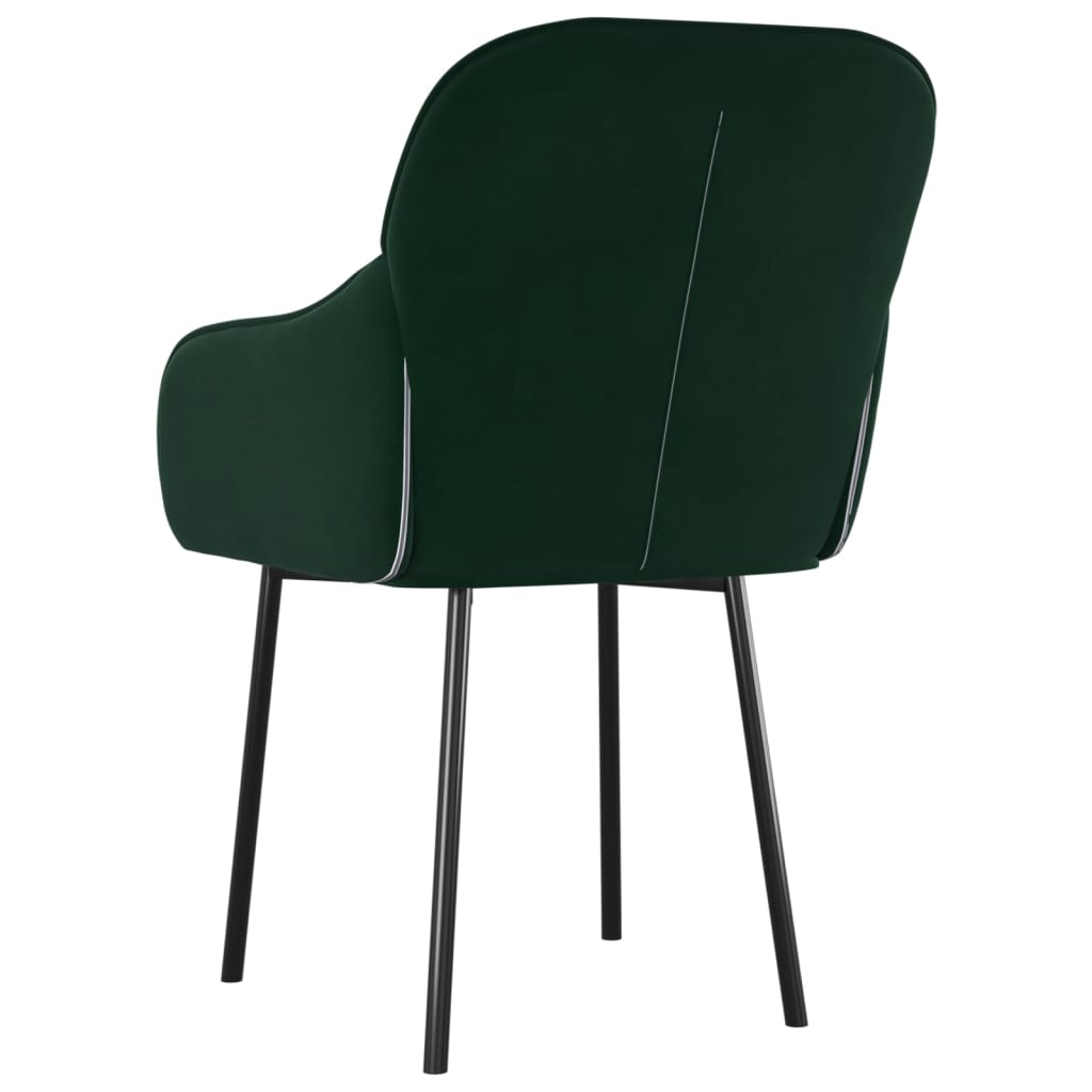 Dining chairs 2 pcs. Dark green velvet
