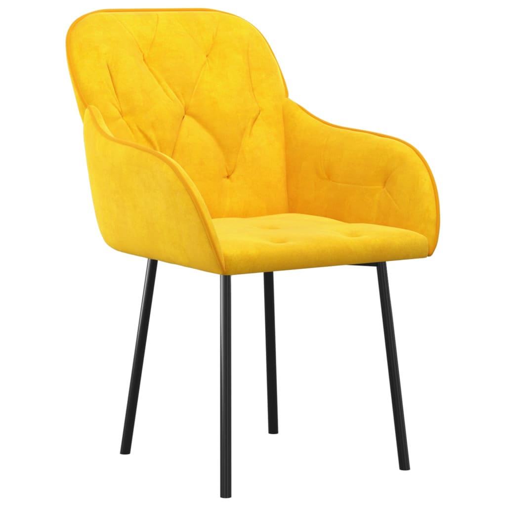 Dining chairs 2 pcs. Yellow velvet