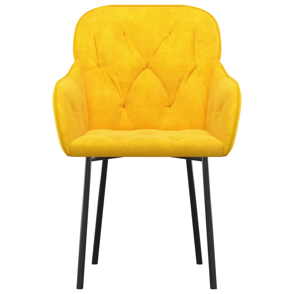 Dining chairs 2 pcs. Yellow velvet