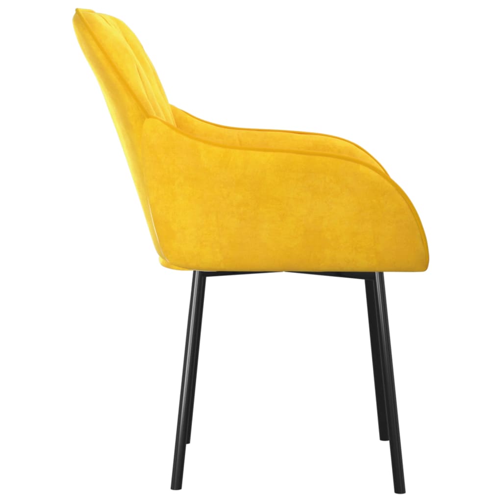 Dining chairs 2 pcs. Yellow velvet