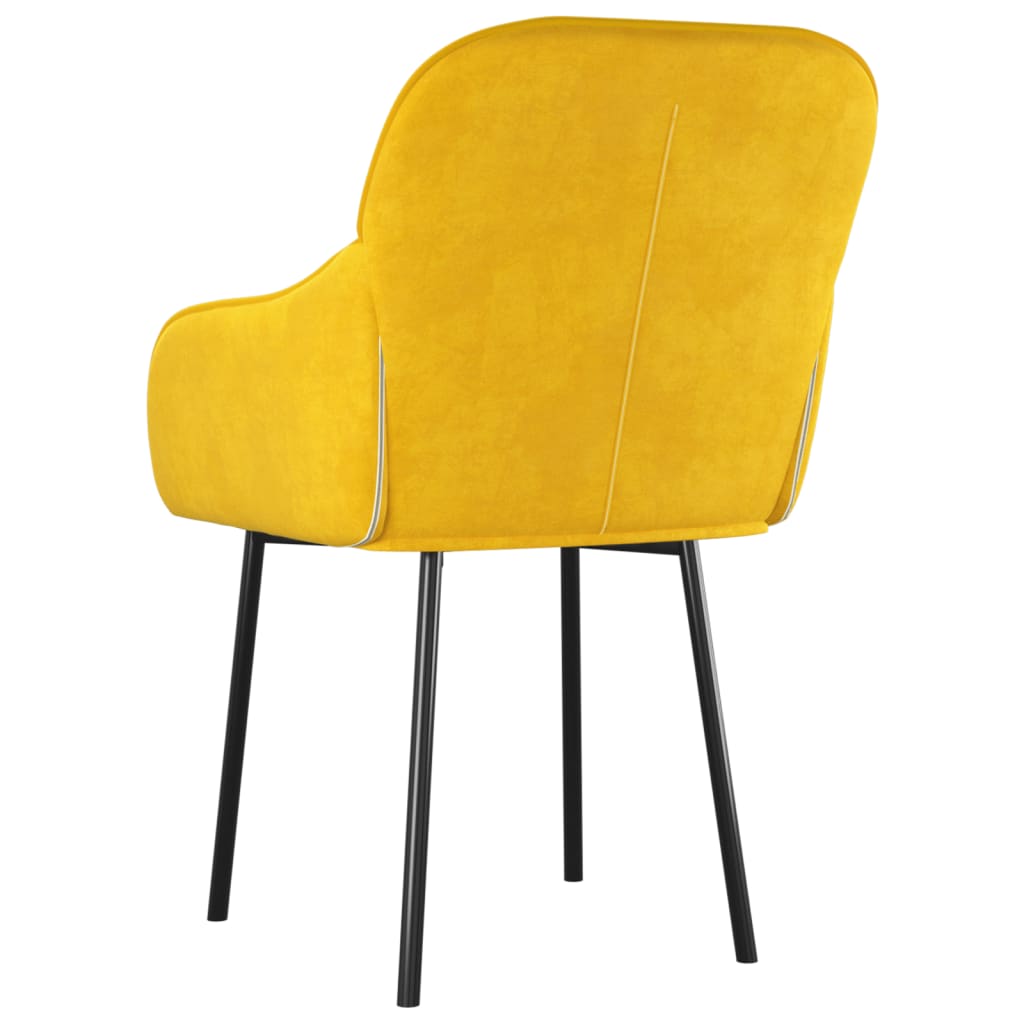 Dining chairs 2 pcs. Yellow velvet