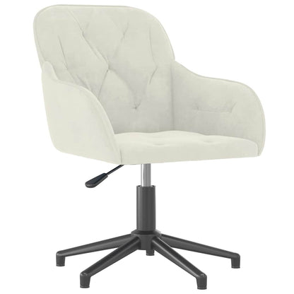 Bürostuhl Drehbar Creme Samt