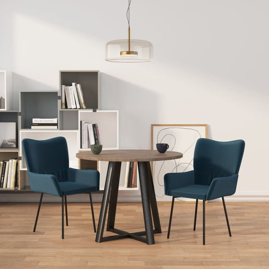 Dining chairs 2 pcs. Blue velvet