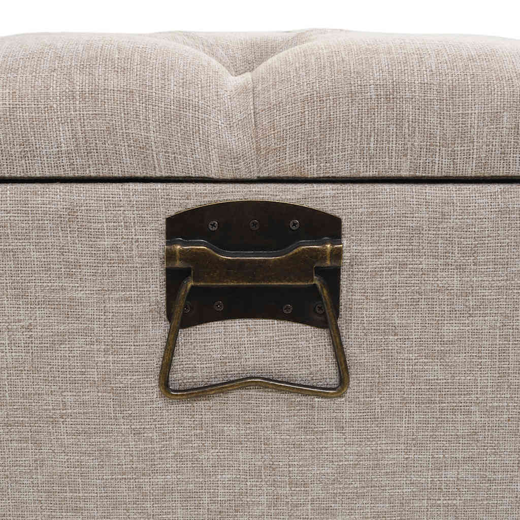 Aufbewahrungsbank mit Rückenlehne 110 cm Creme Stoff