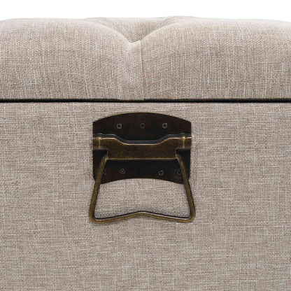 Aufbewahrungsbank mit Rückenlehne 110 cm Creme Stoff