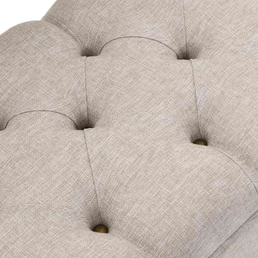 Aufbewahrungsbank mit Rückenlehne 110 cm Creme Stoff