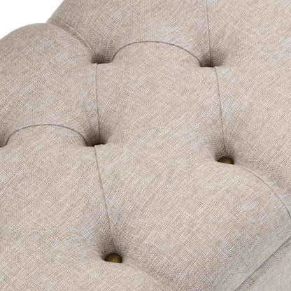 Aufbewahrungsbank mit Rückenlehne 110 cm Creme Stoff
