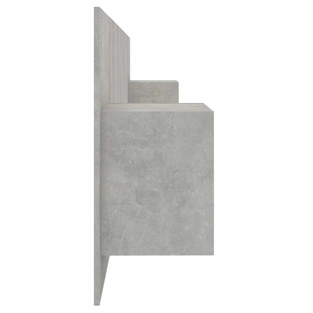 Kopfteil mit Nachttischen Betongrau Holzwerkstoff
