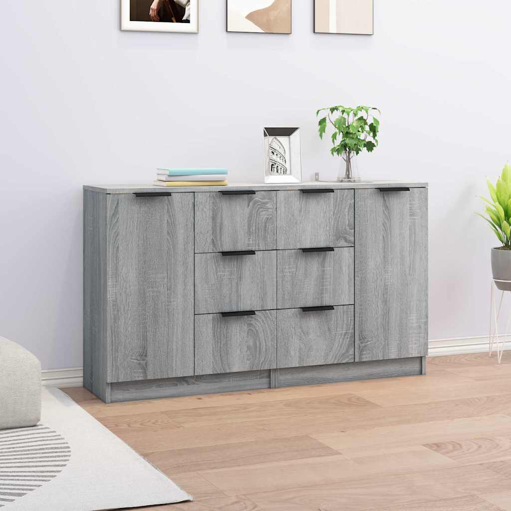 Sideboards 2 Stk. Grau Sonoma 60x30x70 cm Holzwerkstoff