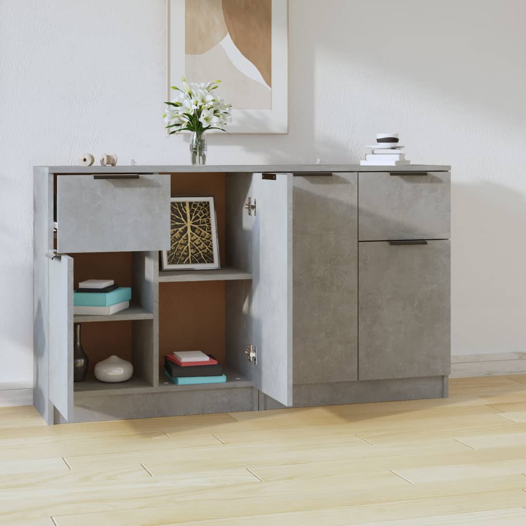 Sideboards 2 Stk. Betongrau 60x30x70 cm Holzwerkstoff