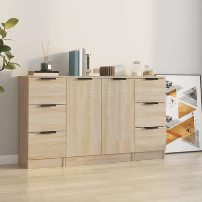 Sideboards 3 Stk. Sonoma-Eiche Holzwerkstoff