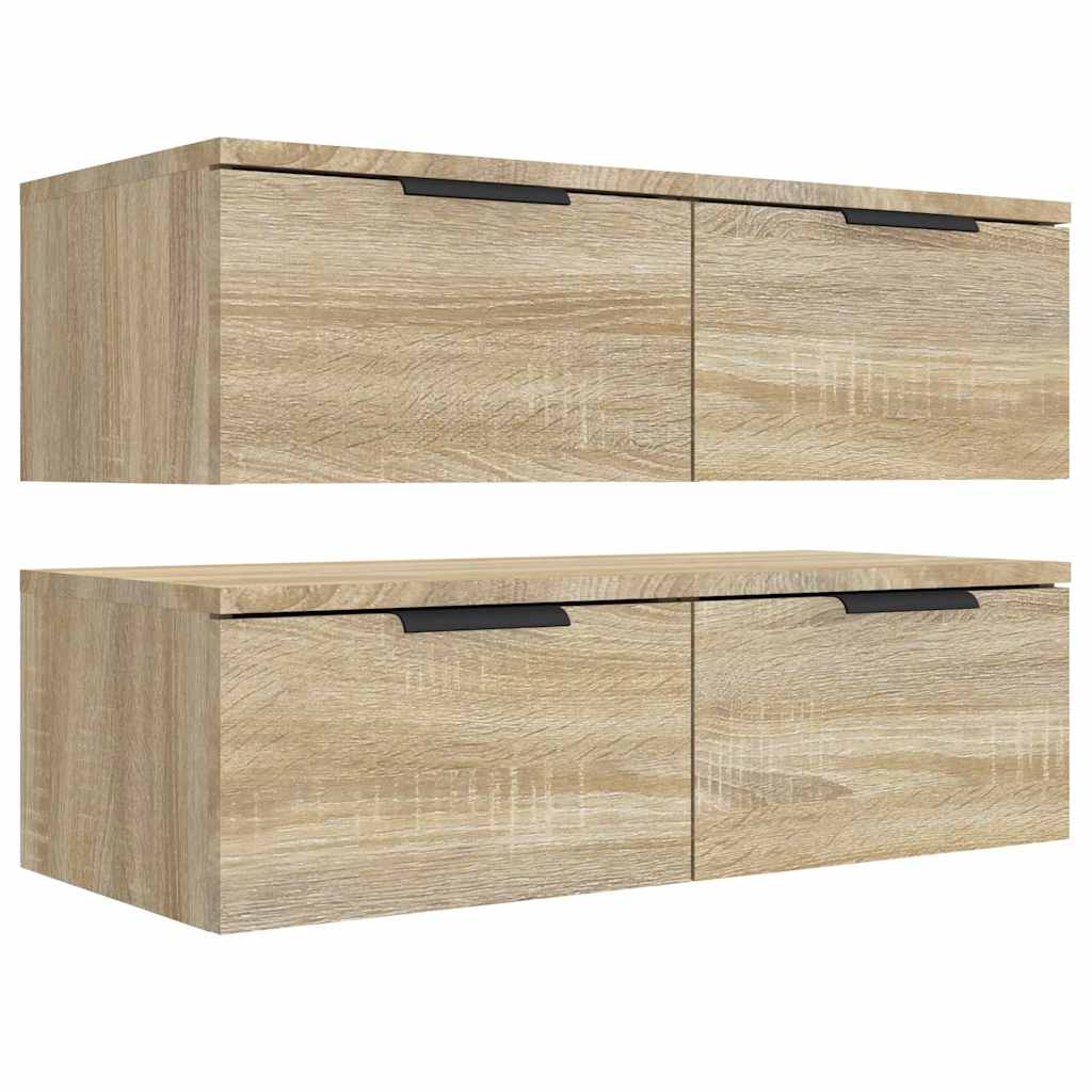 Wandschränke 2 Stk. Sonoma-Eiche 68x30x20 cm Holzwerkstoff