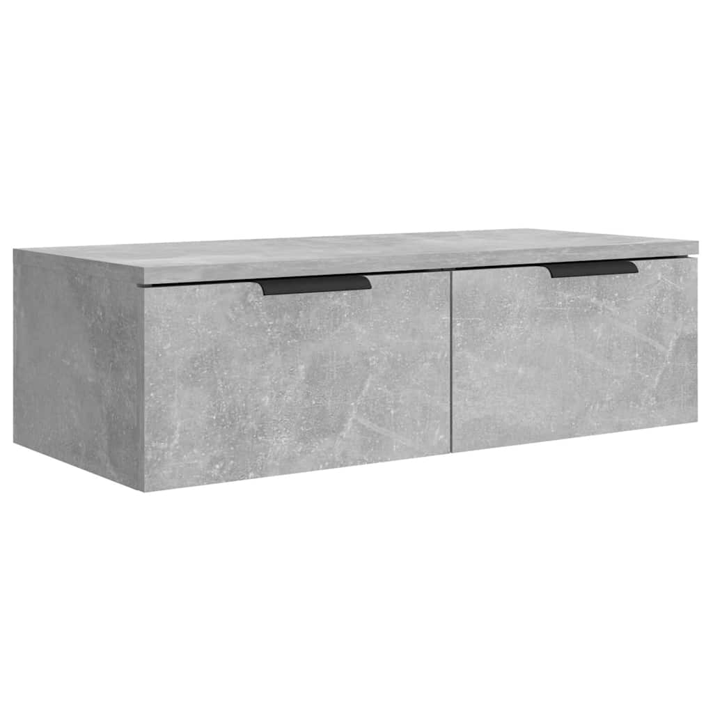 Wandschränke 2 Stk. Betongrau 68x30x20 cm Holzwerkstoff