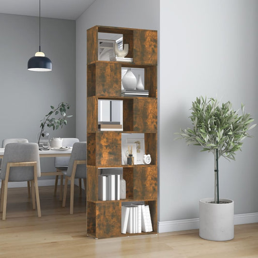 Bookshelf/Room Divider Smoked Oak 60x24x186 cm