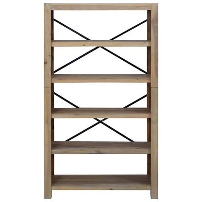 Bücherregal 5 Böden 80x30x140 cm Massivholz Akazie