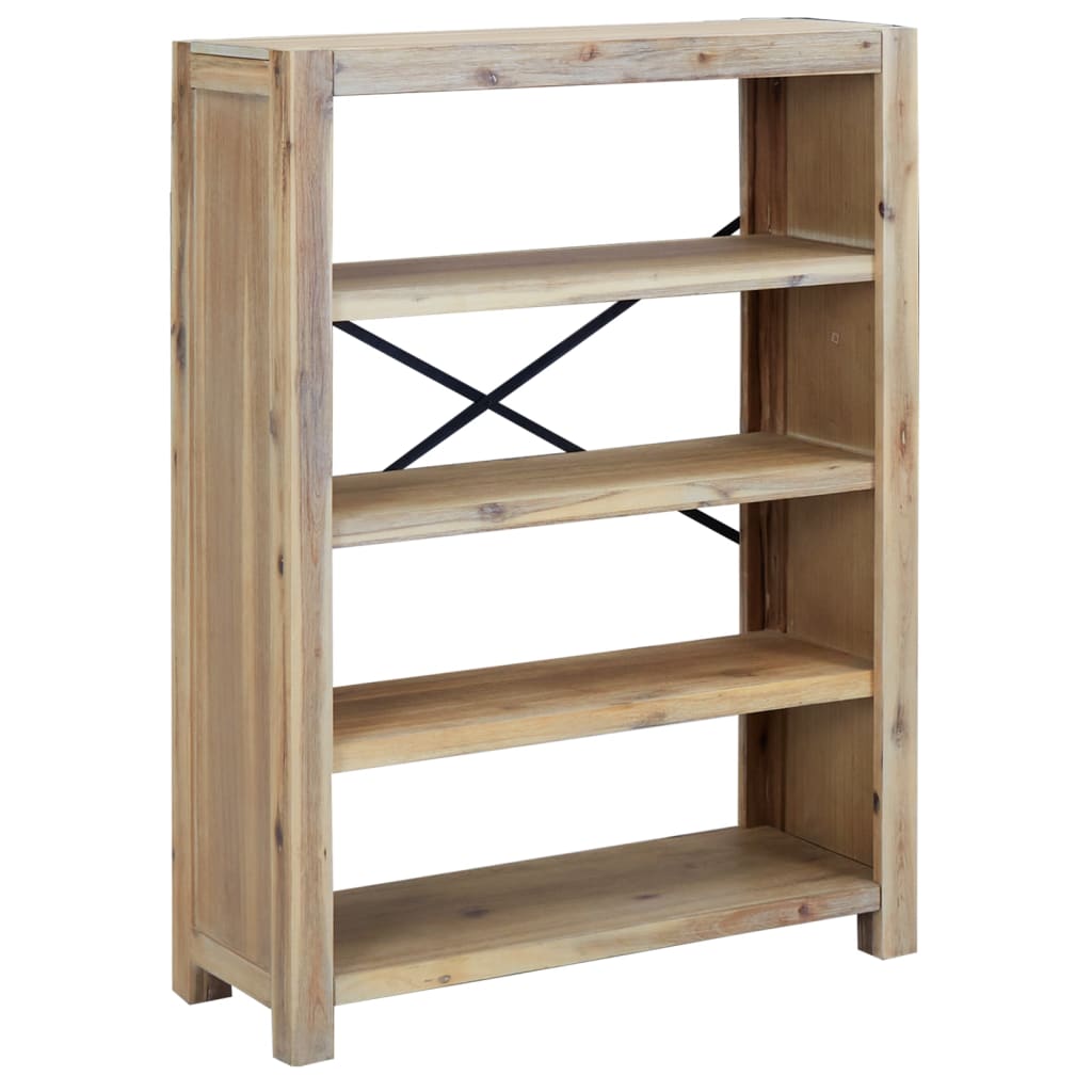 Bibliothèque 4 étagères 80x30x110 cm en bois d'acacia massif
