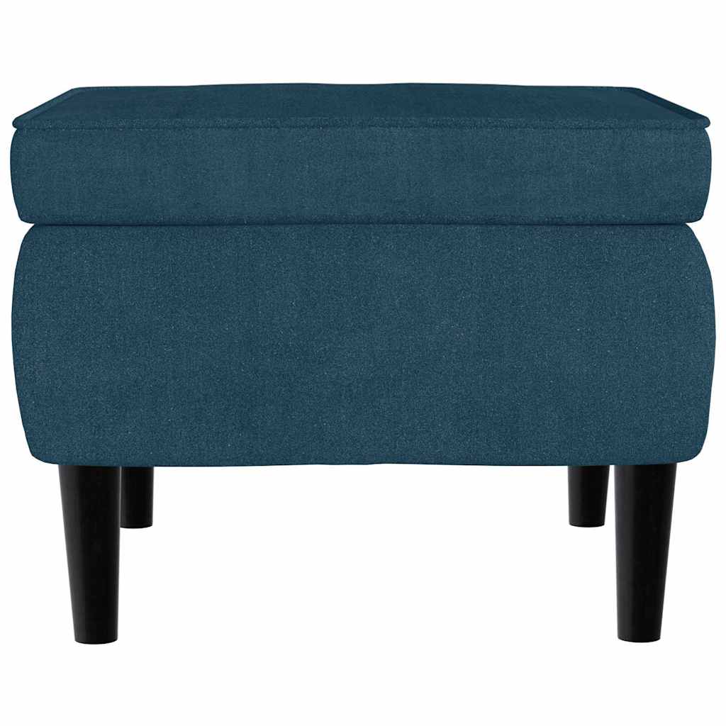 Ohrensessel mit Hocker Blau Samt