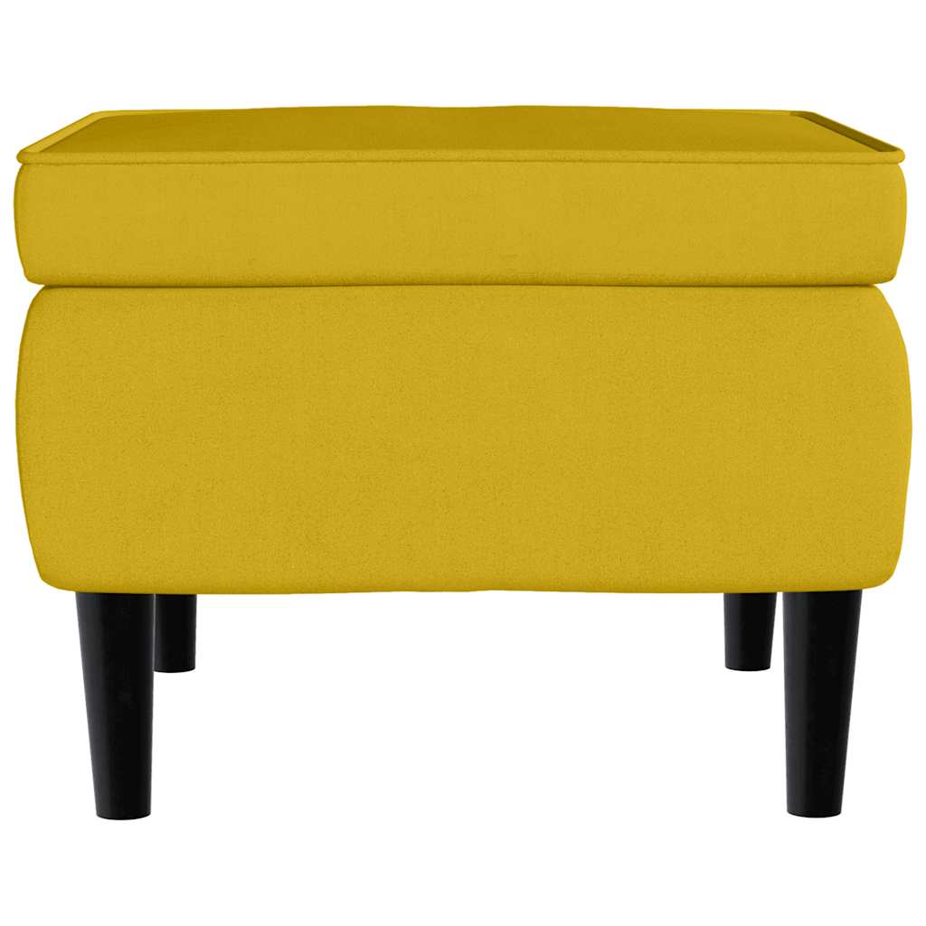 Ohrensessel mit Hocker Senfgelb Samt