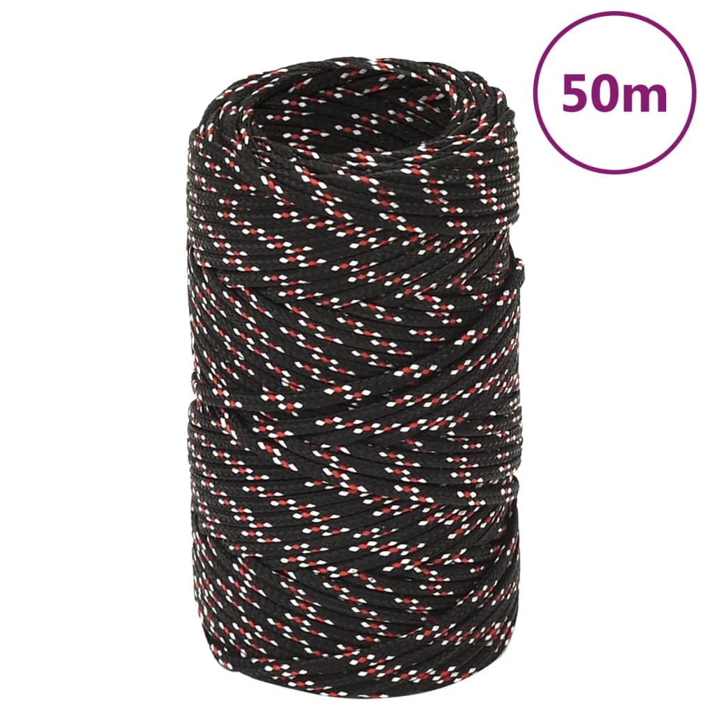 Bootsseil Schwarz 2 mm 50 m Polypropylen