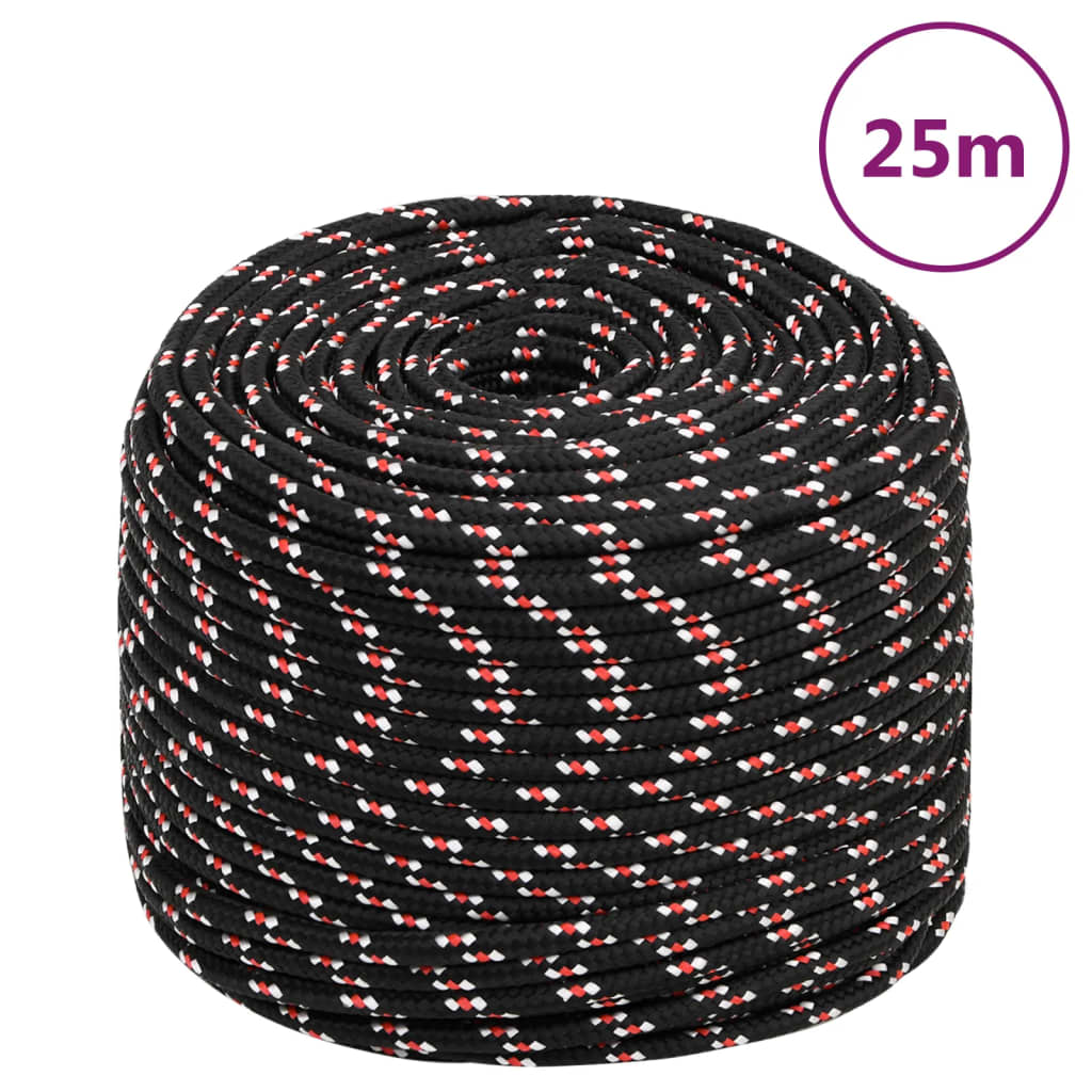 Bootsseil Schwarz 6 mm 25 m Polypropylen