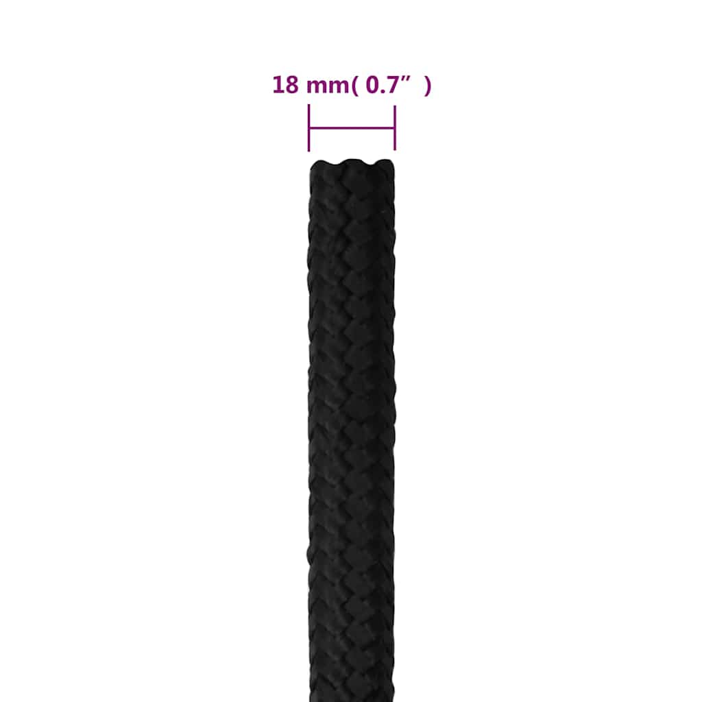 Bootsseil Schwarz 18 mm 25 m Polypropylen