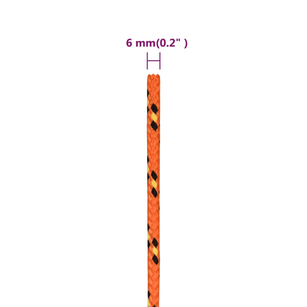 Bootsseil Orange 6 mm 50 m Polypropylen