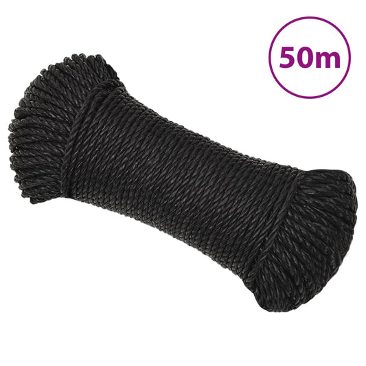 Arbeitsseil Schwarz 6 mm 50 m Polypropylen