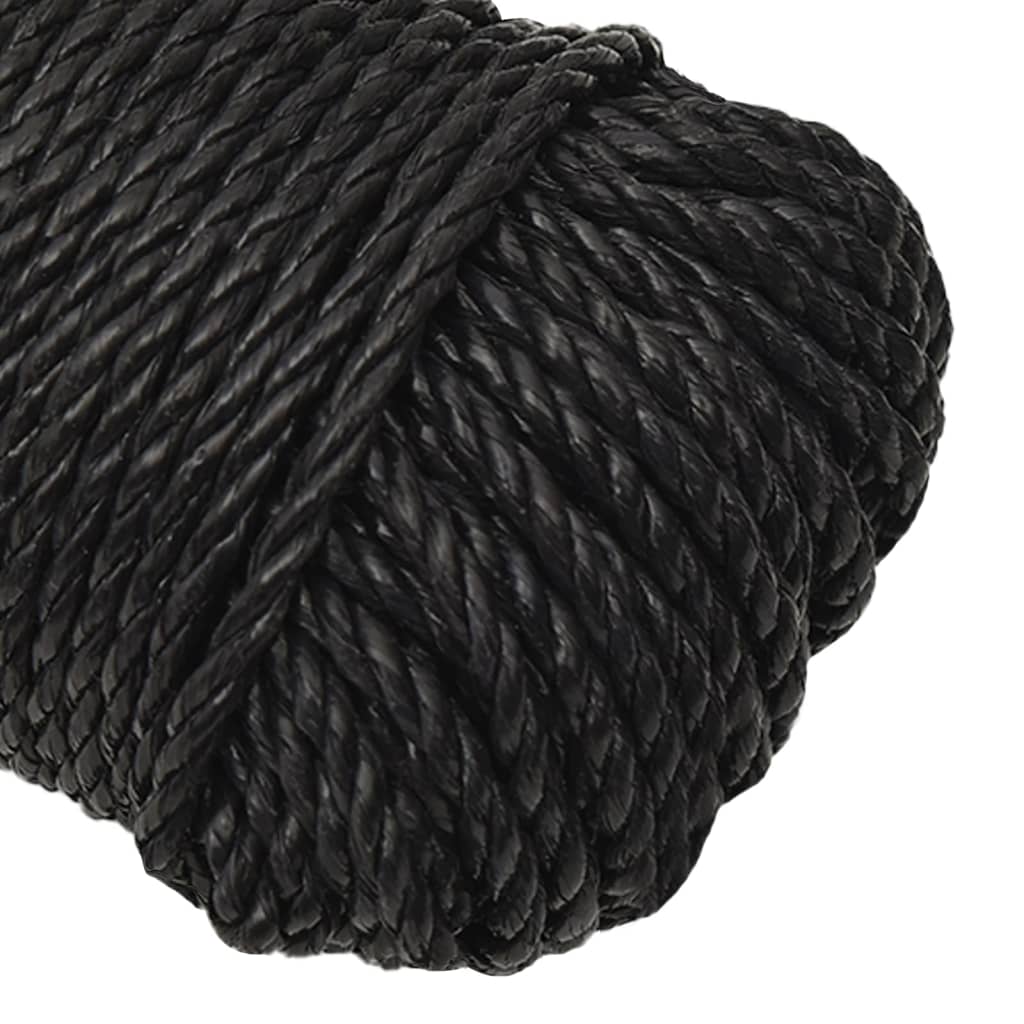 Arbeitsseil Schwarz 6 mm 50 m Polypropylen