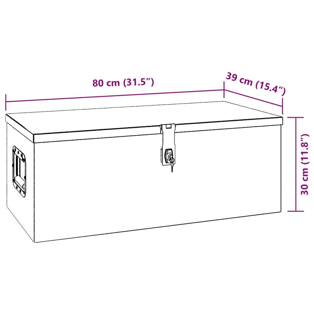 Aufbewahrungsbox Silbern 80x39x30 cm Aluminium