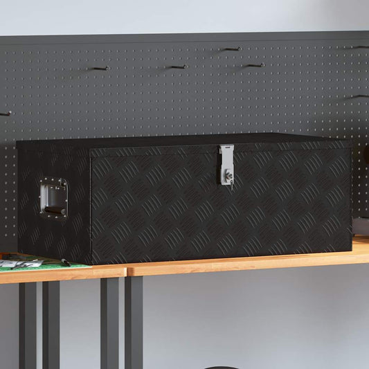 Aufbewahrungsbox Schwarz 90x47x33,5 cm Aluminium