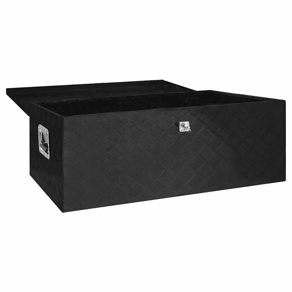 Aufbewahrungsbox Schwarz 100x55x37 cm Aluminium