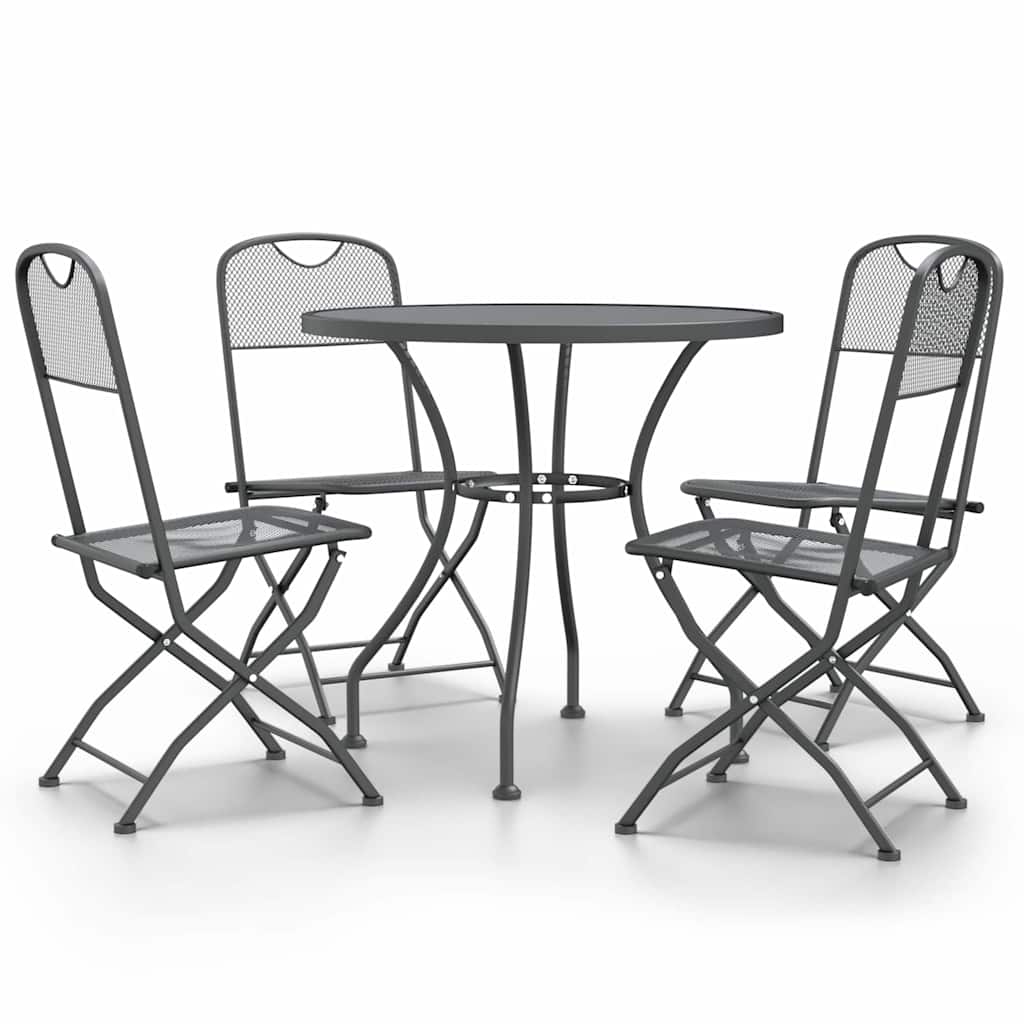 5-tlg. Garten-Essgruppe Streckmetall Anthrazit