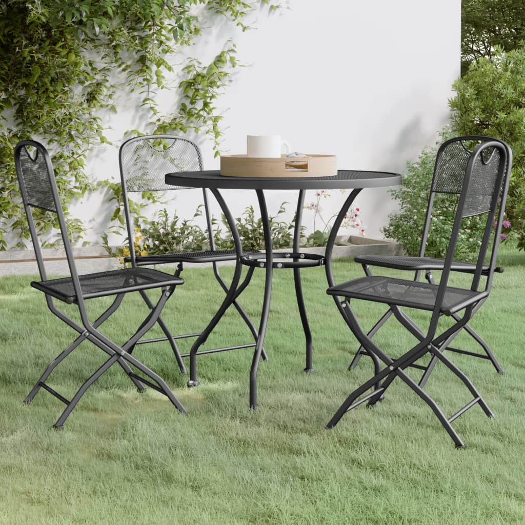 5-tlg. Garten-Essgruppe Streckmetall Anthrazit