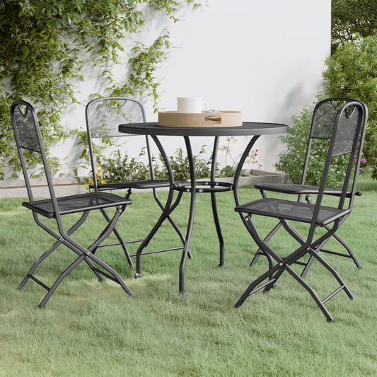 5-tlg. Garten-Essgruppe Streckmetall Anthrazit