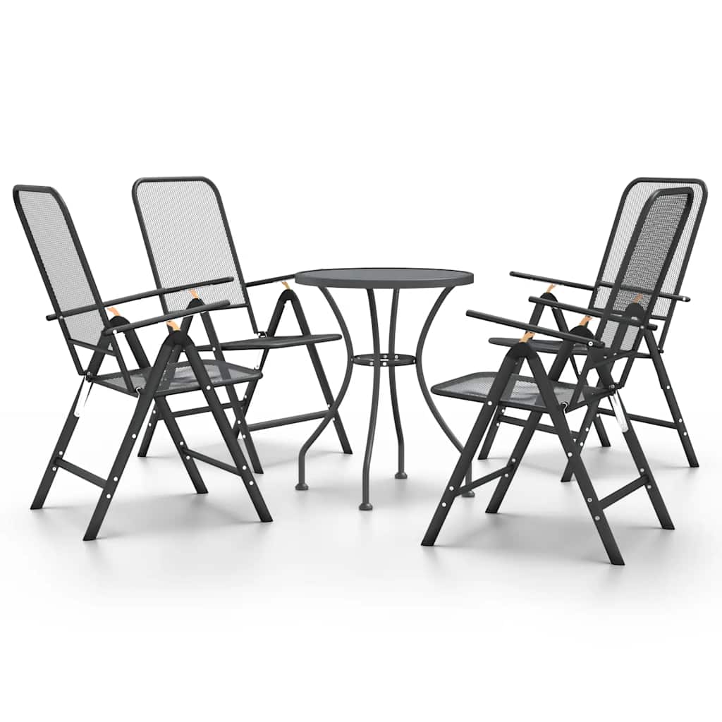 5-tlg. Garten-Essgruppe Streckmetall Anthrazit